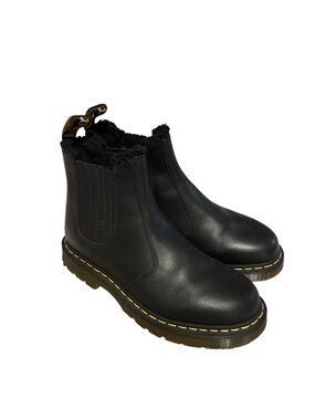 Dr. Martens 2976 Black Leather Chelsea Boots with Yellow Stitching